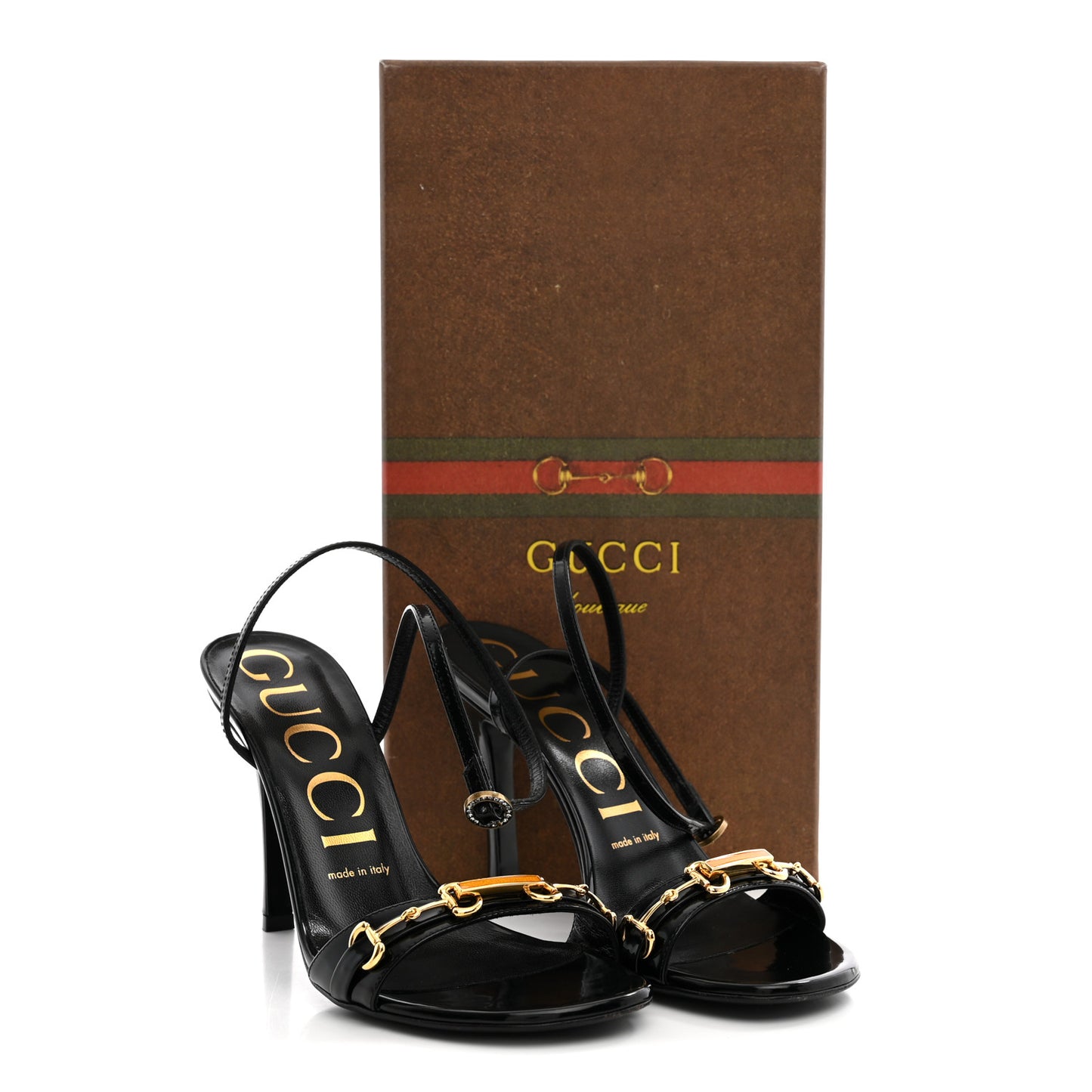 Regent Calfskin Crystal Strappy Horsebit Sandals 37.5 Black