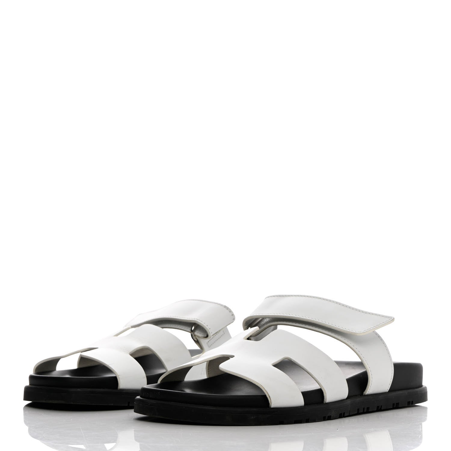 Hermes Calfskin Womens Chypre Sandals 38 White 3 of 14