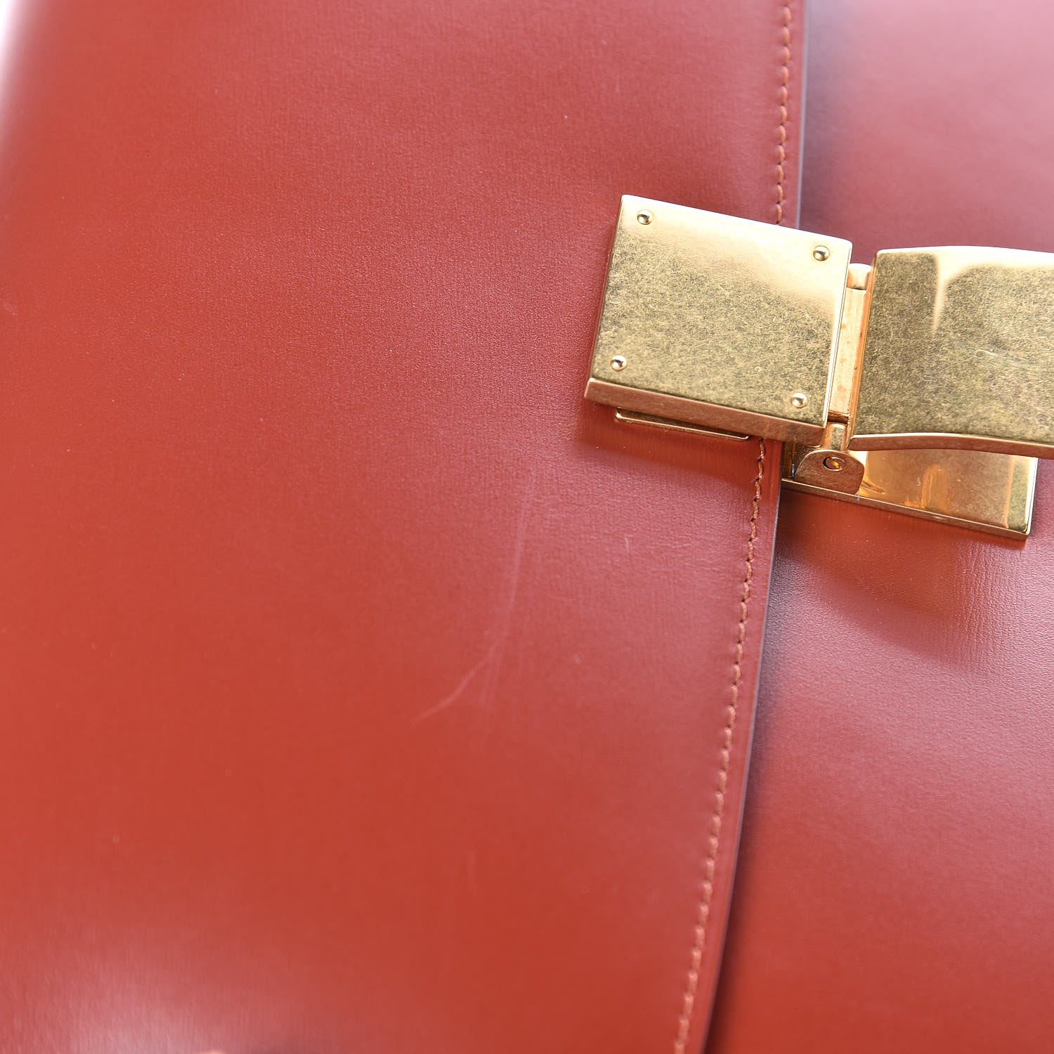 Celine Box Calfskin Medium Classic Box Flap Bag Dark Brick 9 of 9