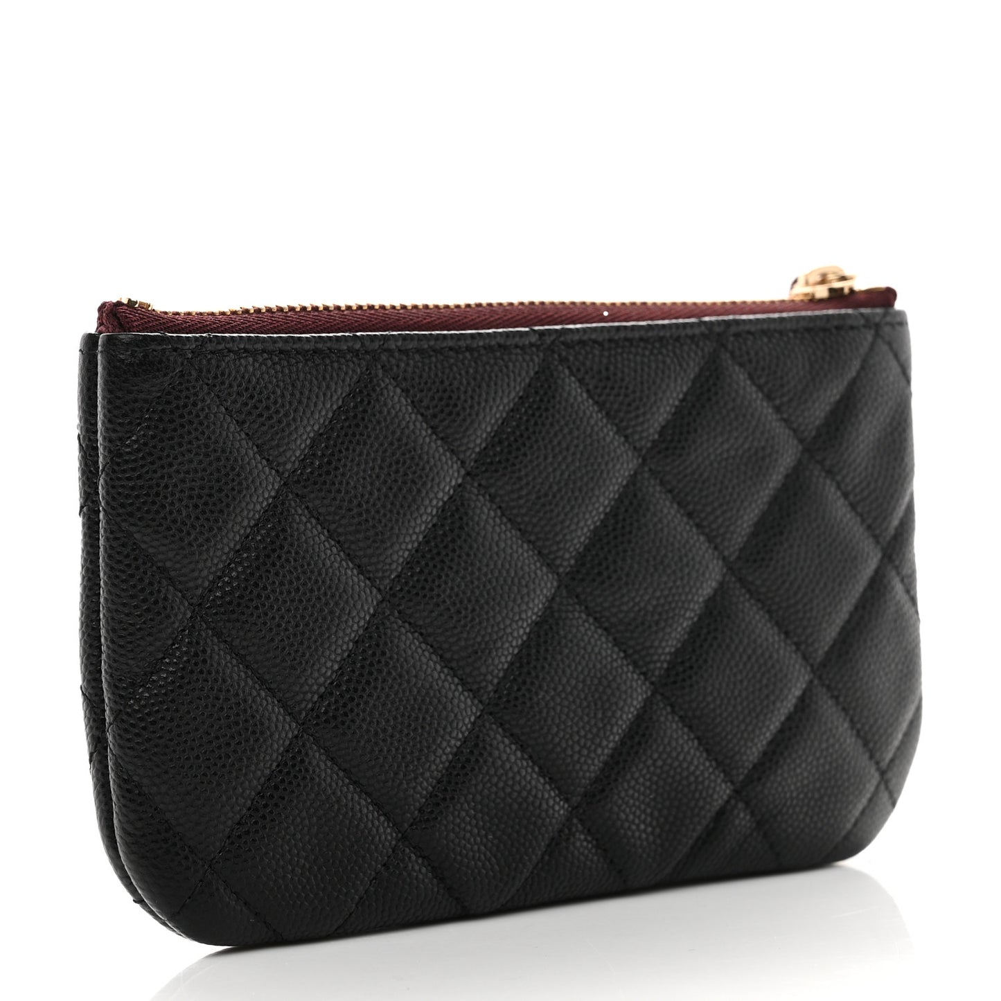 Caviar Quilted Small Cosmetic Case Black