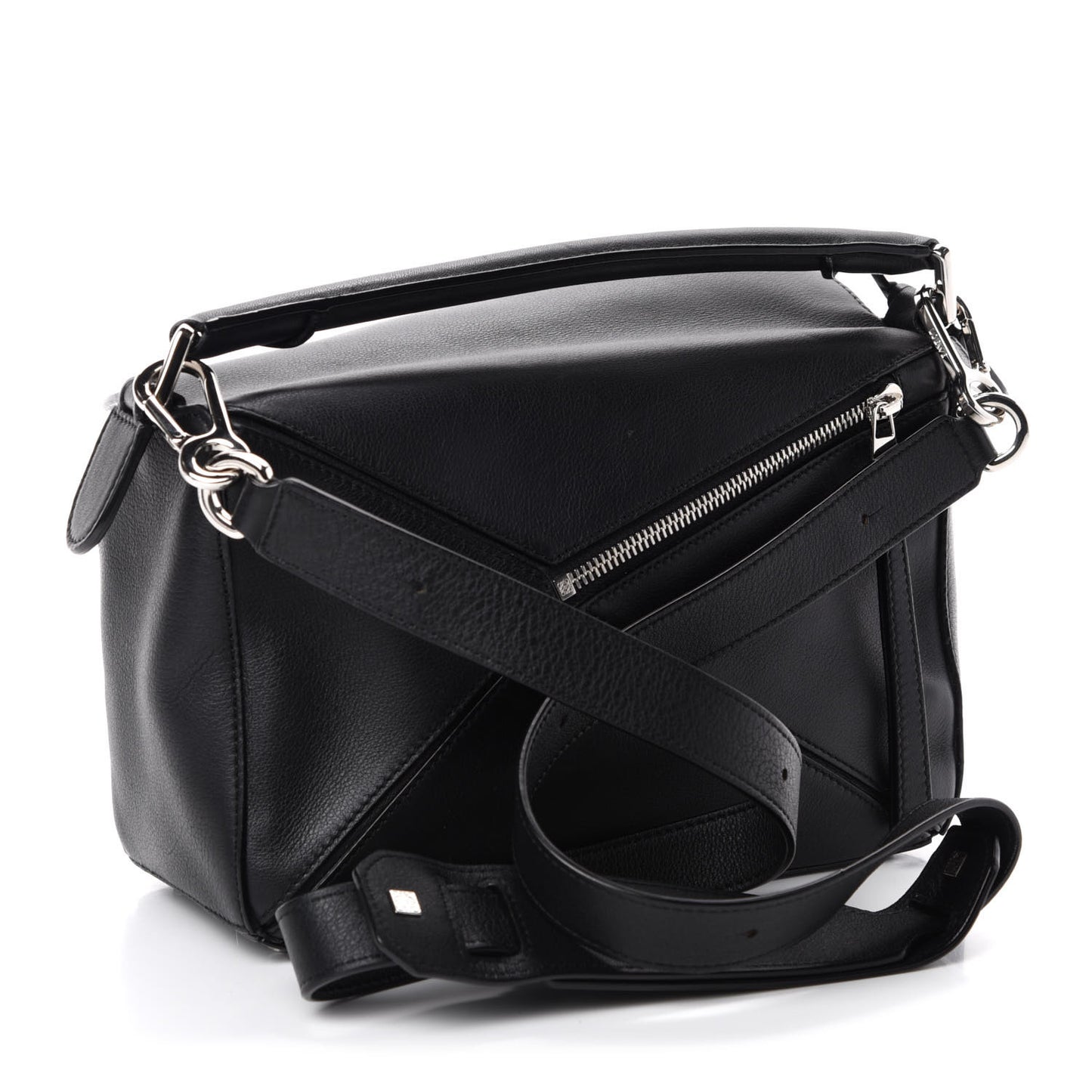 Calfskin Small Puzzle Bag Black