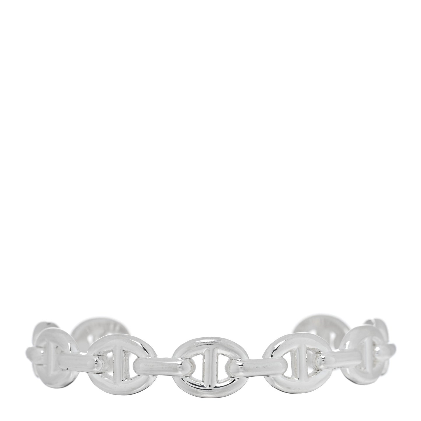 Sterling Silver MM Chaine d'Ancre Enchainee Cuff Bracelet SH