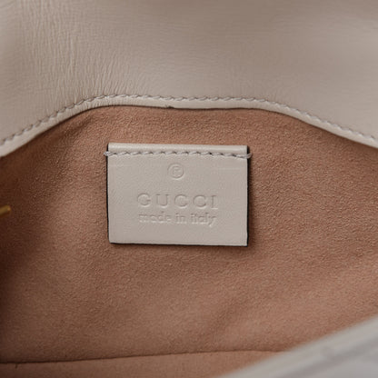 Gucci Calfskin Matelasse Super Mini GG Marmont Shoulder Bag White 8 of 10
