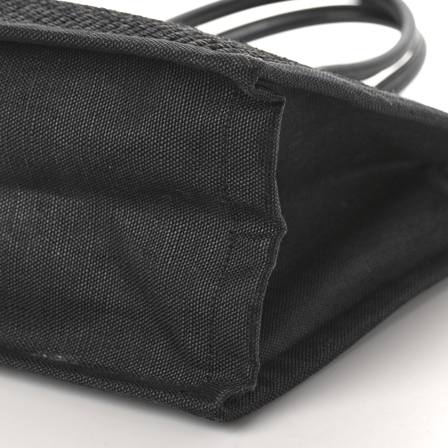 Saint Laurent Raffia Linen Calfskin Rive Gauche Tote Black 8 of 9