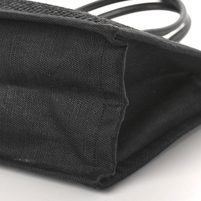 Saint Laurent Raffia Linen Calfskin Rive Gauche Tote Black 8 of 9