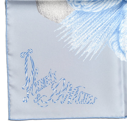 Hermes Silk Twill Plumets Et Panaches Scarf 90 Bleu Glacier Vert 2 of 5