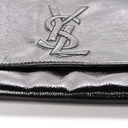 Saint Laurent Textured Patent Monogram Large Belle De Jour Clutch Black 11 of 11
