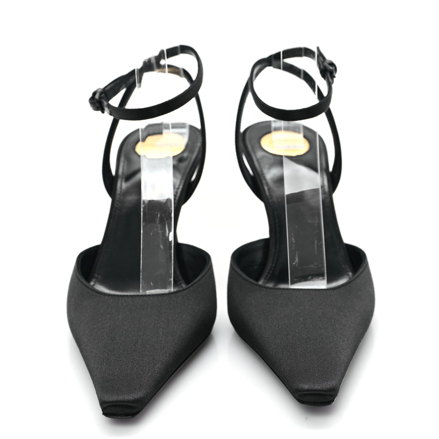 Satin Crepe Aimee 75 Slingback Pumps 35.5 Black