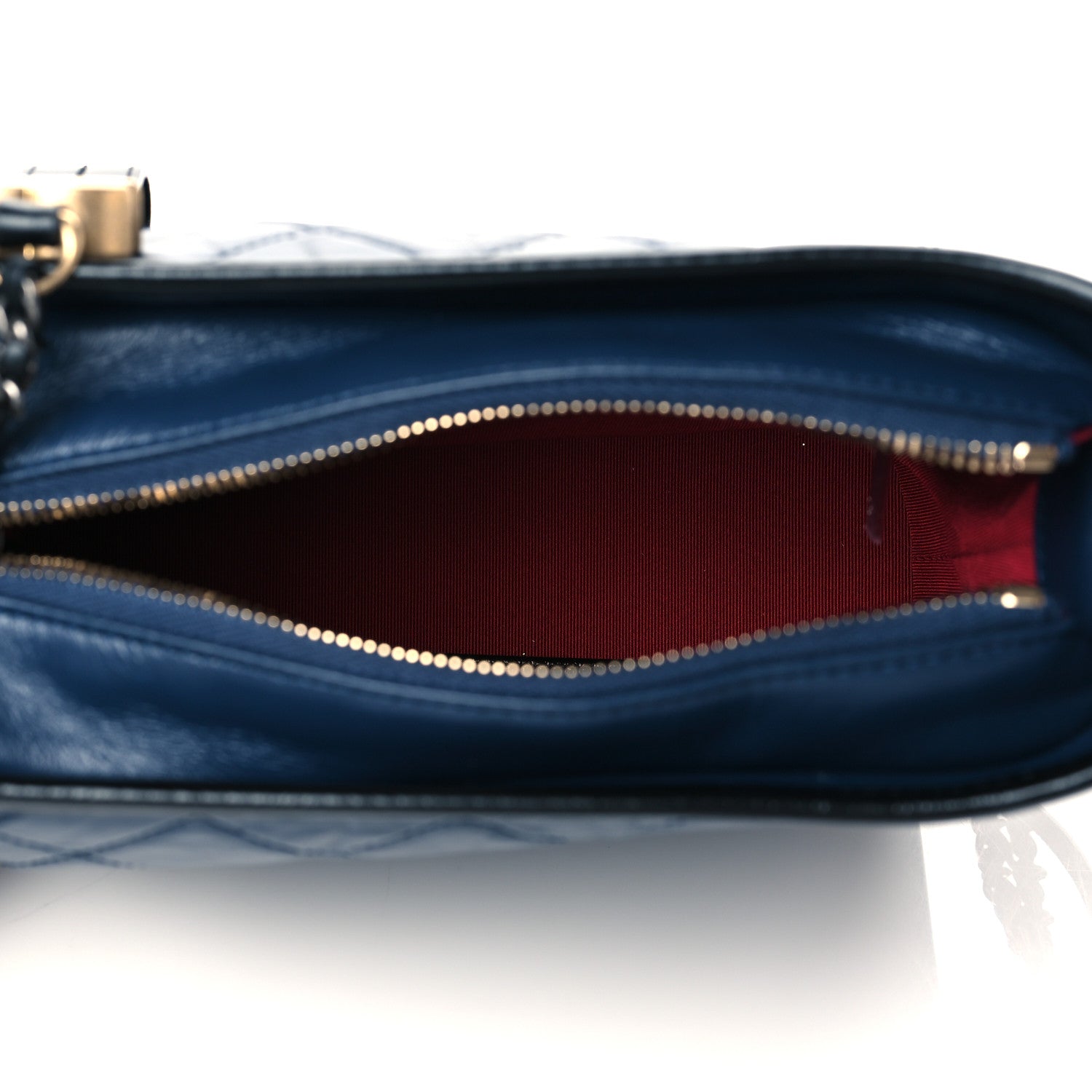 Chanel Aged Calfskin Quilted Small Gabrielle Hobo Navy Black 5 of 11