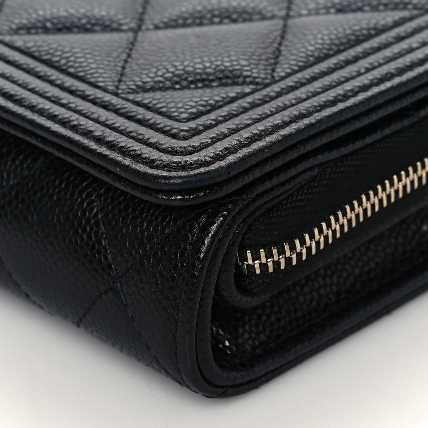 Chanel Caviar Quilted Boy Wallet On Chain WOC Black 10 of 10