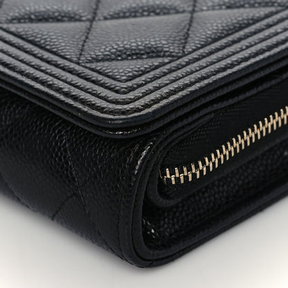 Chanel Caviar Quilted Boy Wallet On Chain WOC Black 10 of 10