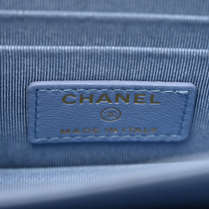Chanel Lambskin Quilted Mini Wallet On Chain WOC Light Blue 6 of 11
