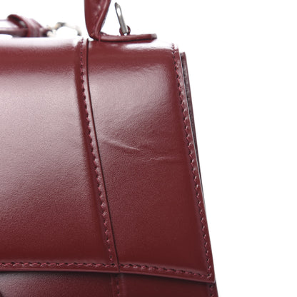 Balenciaga Shiny Box Calfskin Small Hourglass Top Handle Bag Dark Red 7 of 10