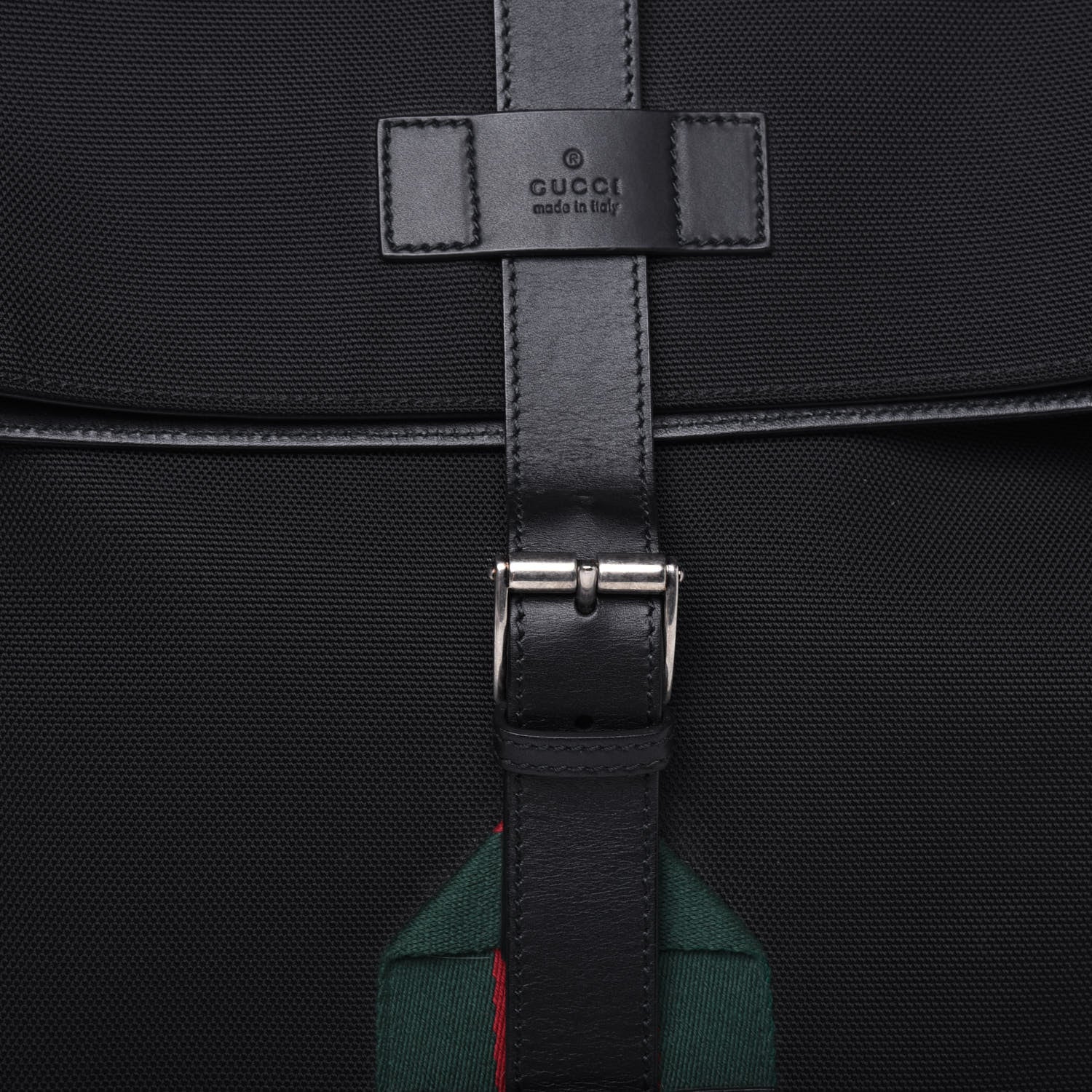 Gucci Techno Canvas Web Single Buckle Backpack Black 12 of 19
