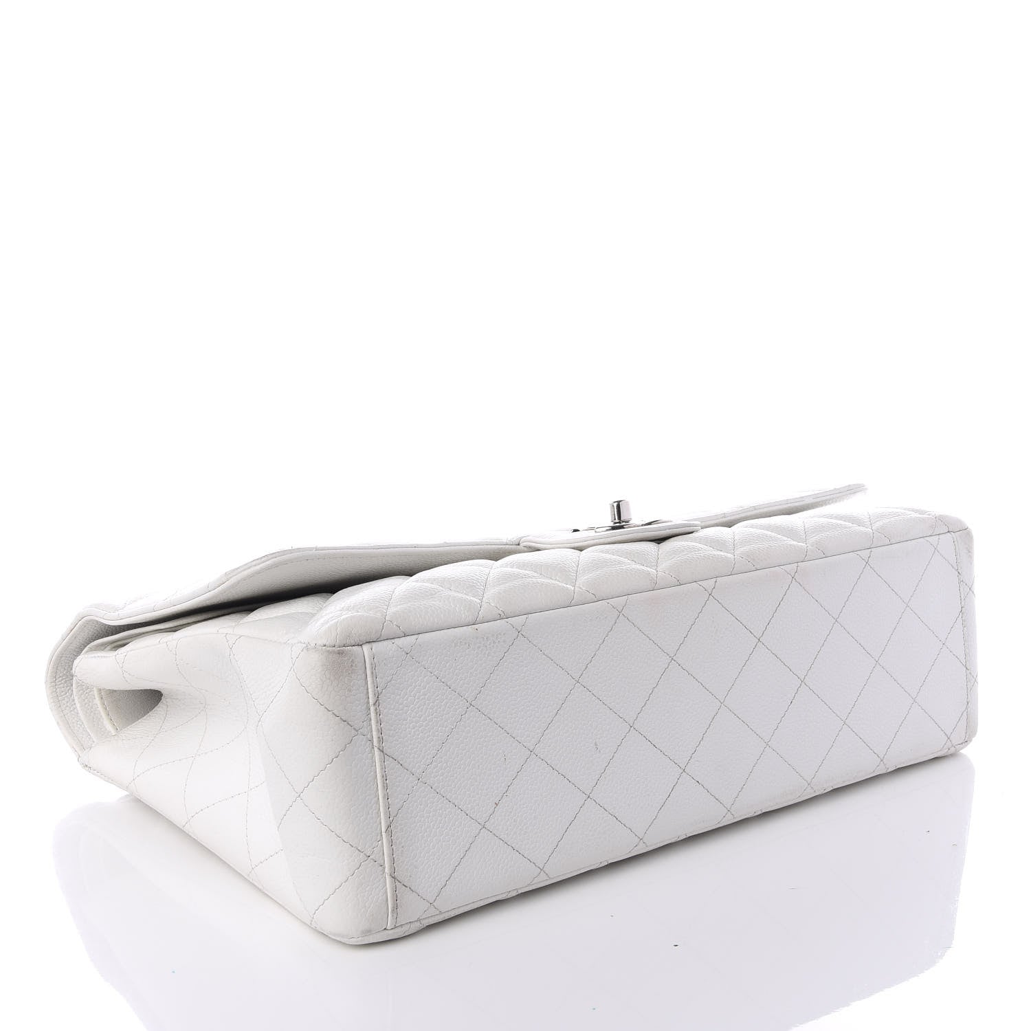 Chanel Caviar Quilted Maxi Double Flap White 3 of 8