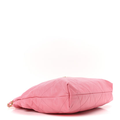 Chanel Shiny Calfskin Quilted Chanel 22 Drawstring Bag Coral Pink 5 of 11