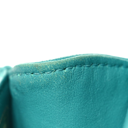 Chanel Lambskin Quilted Extra Mini Wallet On Chain WOC Teal 12 of 14