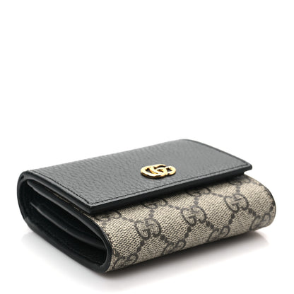 Gucci Dollar Calfskin GG Supreme Monogram Medium GG Marmont Wallet Black Beige Ebony 4 of 7