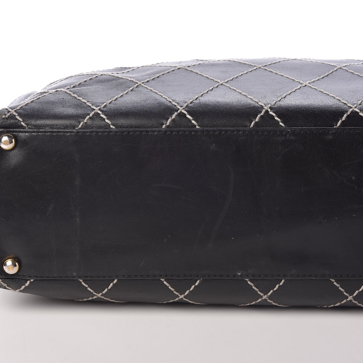Chanel Calfskin Contrast Stitch Surpique Tote Black 14 of 14