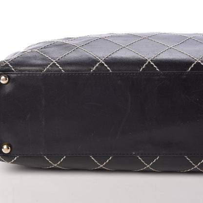 Chanel Calfskin Contrast Stitch Surpique Tote Black 14 of 14