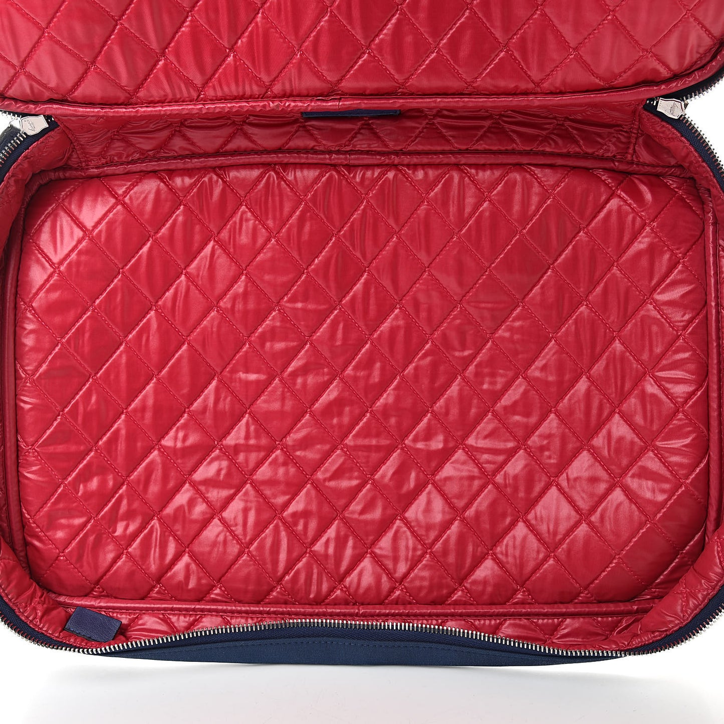Canvas Quilted Large Pouch Cosmetic Case Blue