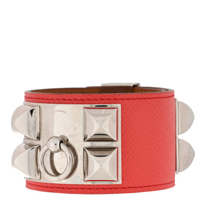 Hermes Epsom Collier de Chien CDC Bracelet S Rouge Pivoine 1 of 3