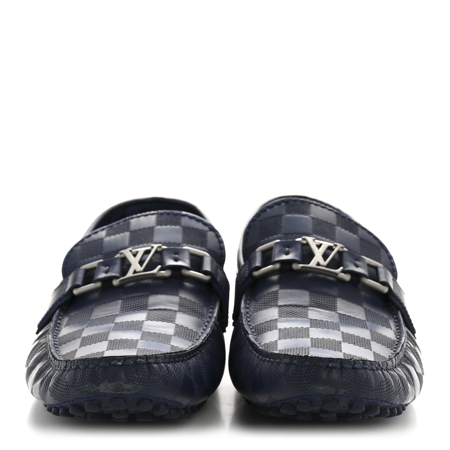 Damier Infini Mens Hockenheim Moccasin Loafers 9 Cosmos