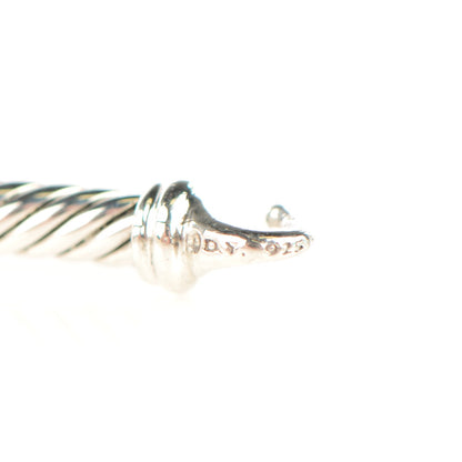 David Yurman Sterling Silver Diamond Blue Topaz 3mm Petite Wheaton Bracelet 5 of 7