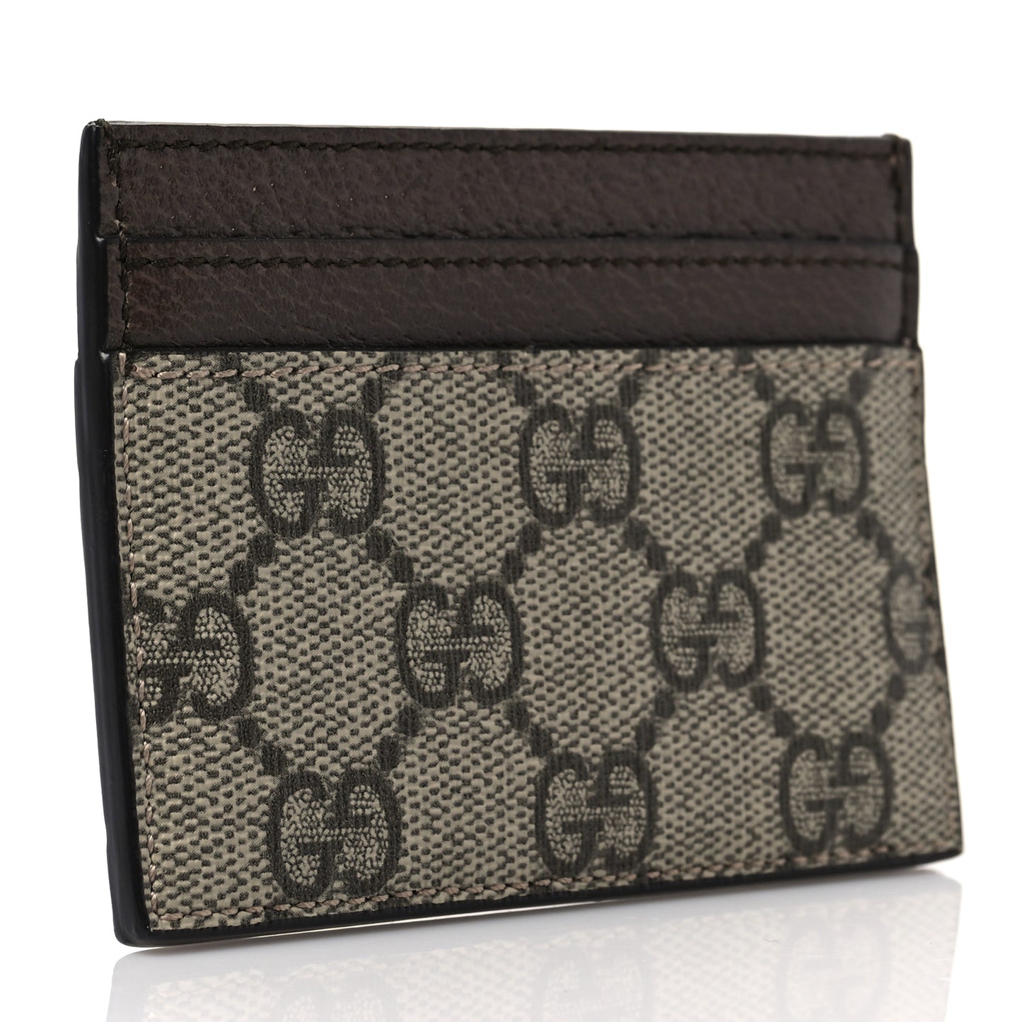 GG Supreme Monogram Ophidia Card Holder Brown