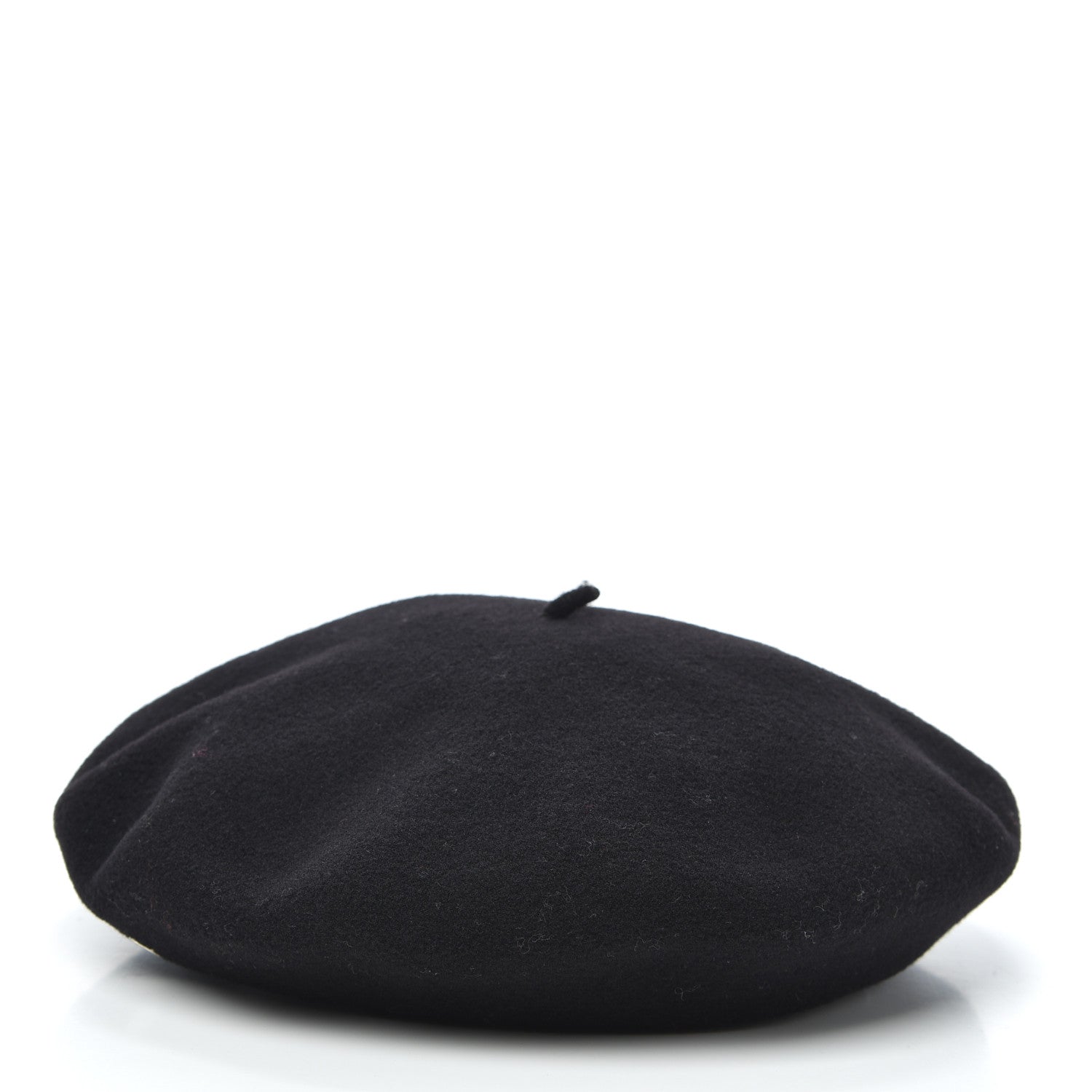 Hermes Merino Wool Clou De Sel Bonnie Beret 58 Black 3 of 5