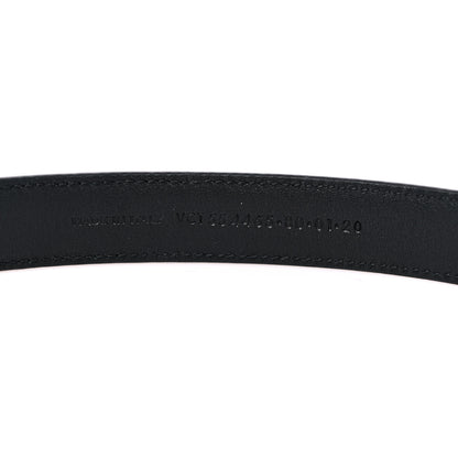 Saint Laurent Calfskin Crocodile Embossed Monogram Square Buckle Belt 80 32 Black 4 of 5