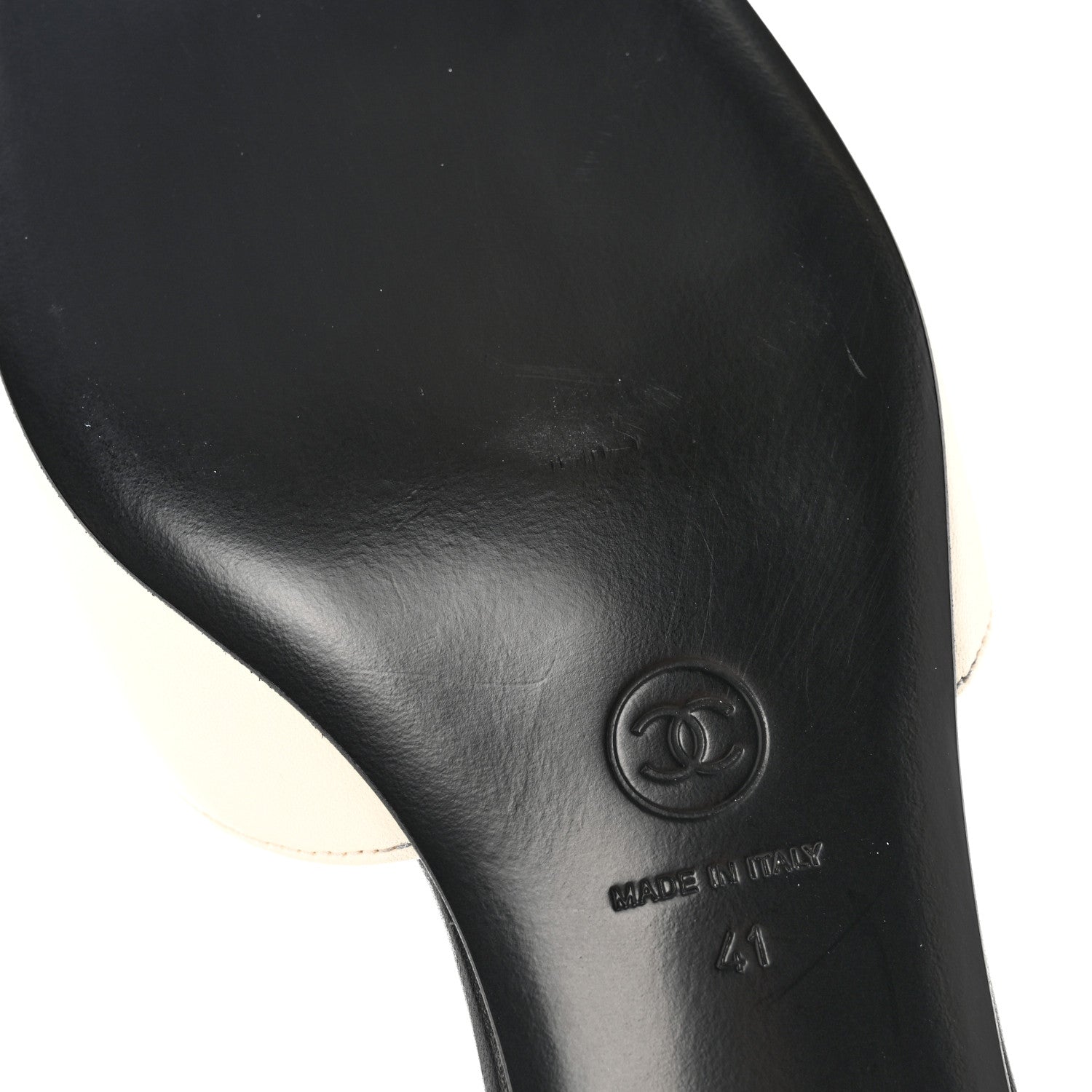 Chanel Lambskin Cap Toe CC Ankle Strap Flats 41 Ivory Black 9 of 12