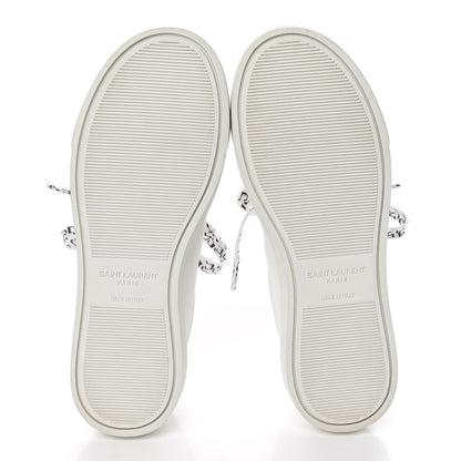 Saint Laurent Calfskin Womens Andy Low Top Music Sneakers 34 White 5 of 9