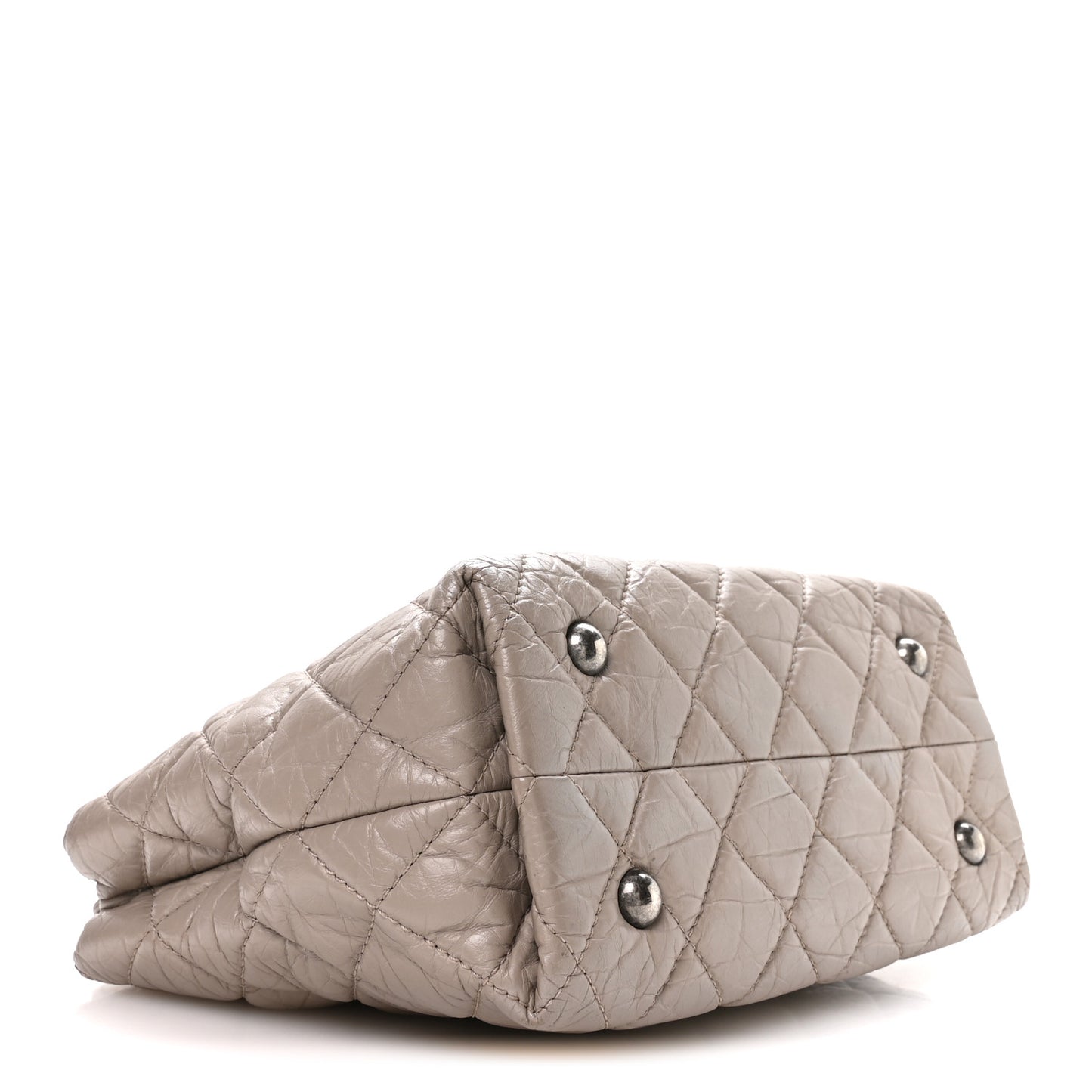 Aged Calfskin Quilted Reissue 2.55 Tote Light Grey
