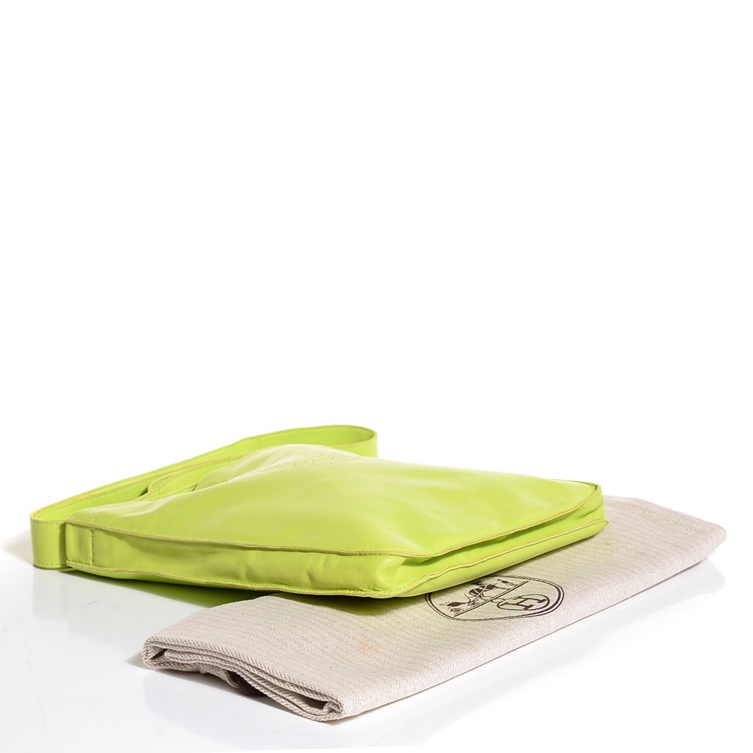 Hermes Lambskin Clou De Selle Pouch Kiwi 4 of 7