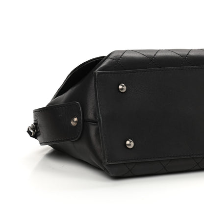 Chanel Calfskin Stitched Paris In Rome Shoulder Bag Black 9 of 10