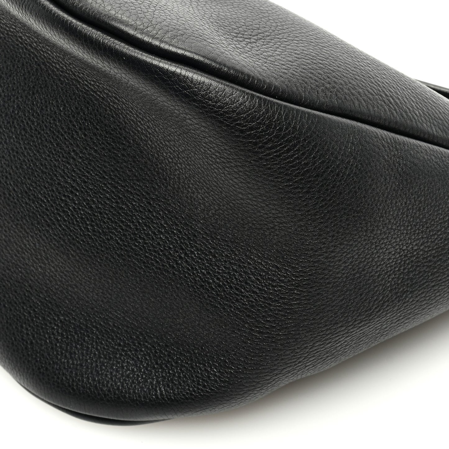 Grained Calfskin Large Slouchy Banana Bag Black