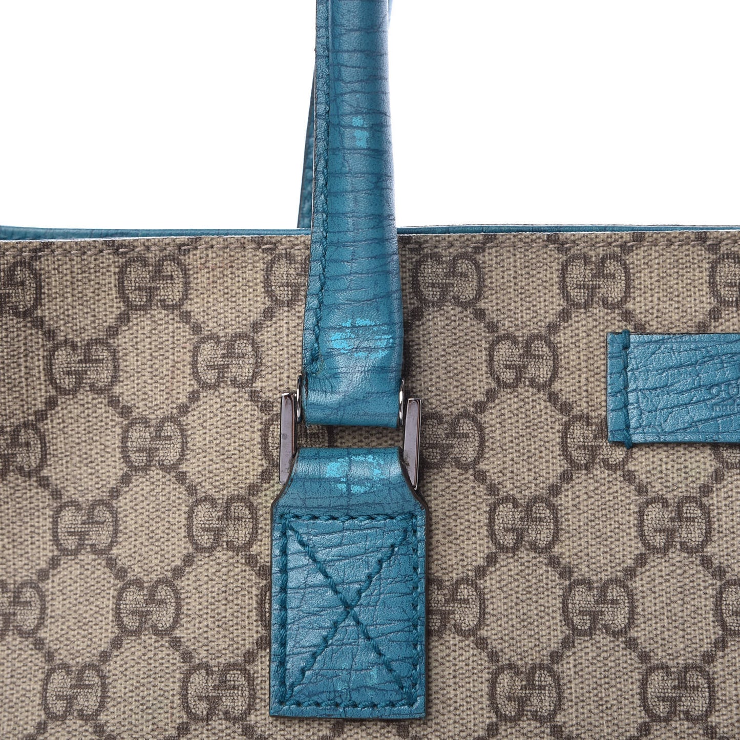 GG Plus Monogram Small Vertical Tote Turquoise