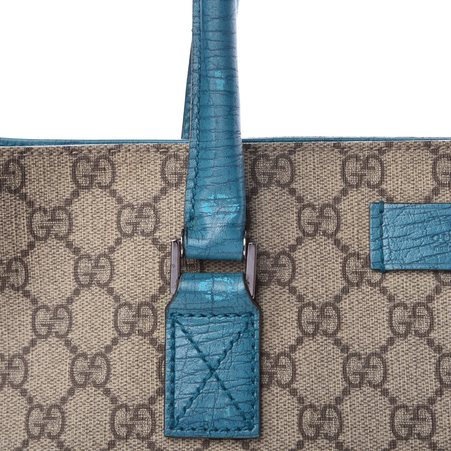 Gucci GG Plus Monogram Small Vertical Tote Turquoise 24 of 26