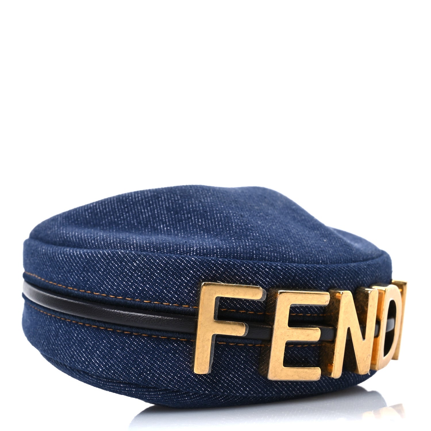 Fendi Denim Shiny Nappa Nano Fendigraphy Hobo Charm Blue Moro 4 of 10