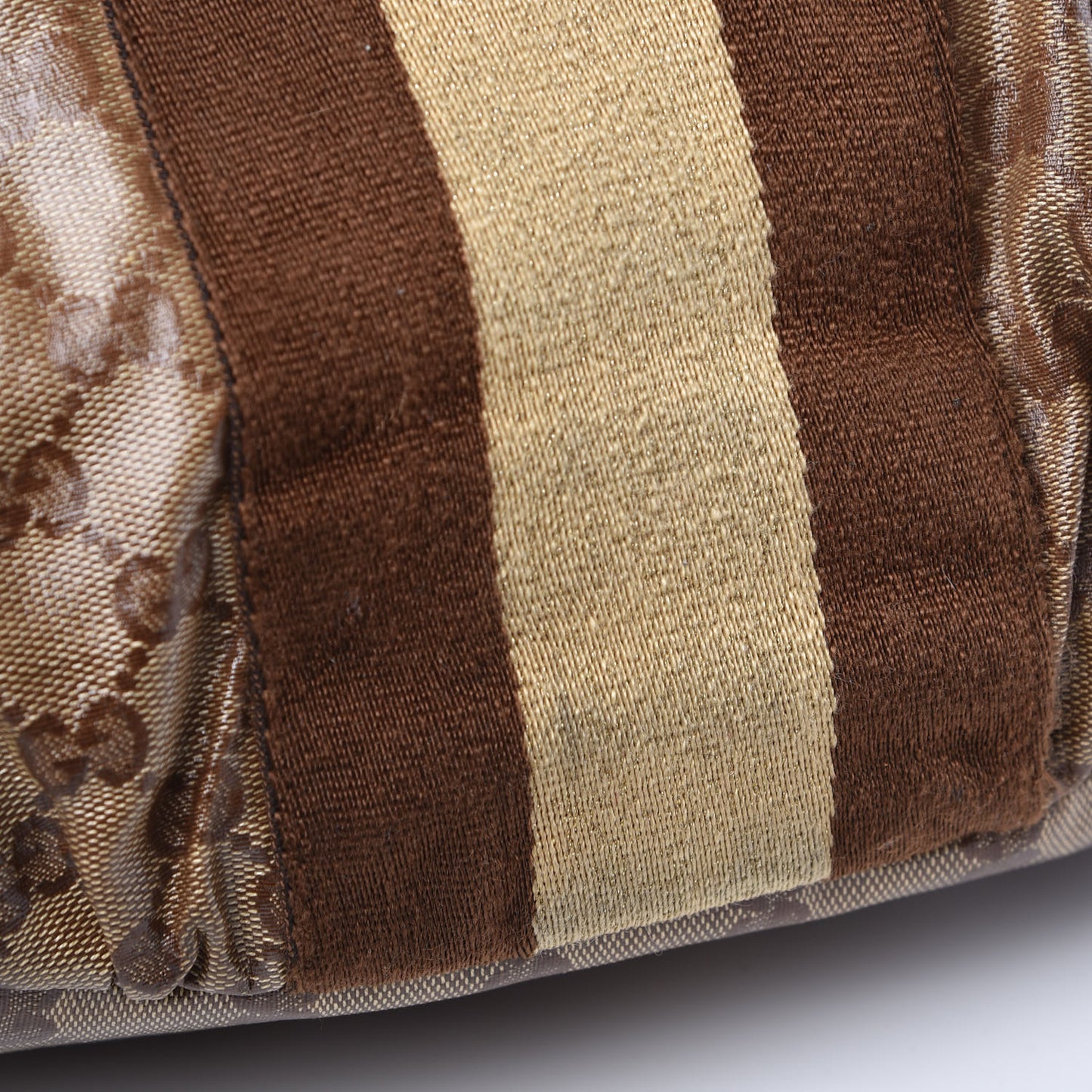 Crystal Monogram Web Hobo Brown