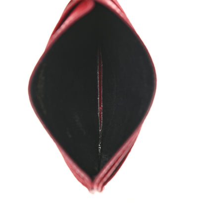 Saint Laurent Grain De Poudre Matelasse Chevron Monogram Credit Card Case New Red 5 of 9