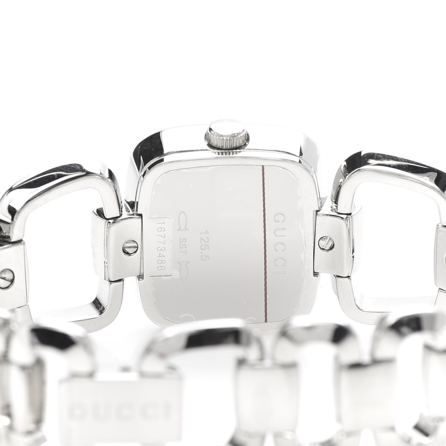 Gucci Stainless Steel Diamond 24mm G-Gucci Square Quartz Watch 5 of 6