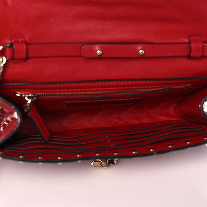 Valentino Garavani Nappa Rockstud Spike Wallet on Chain Rubino 5 of 12