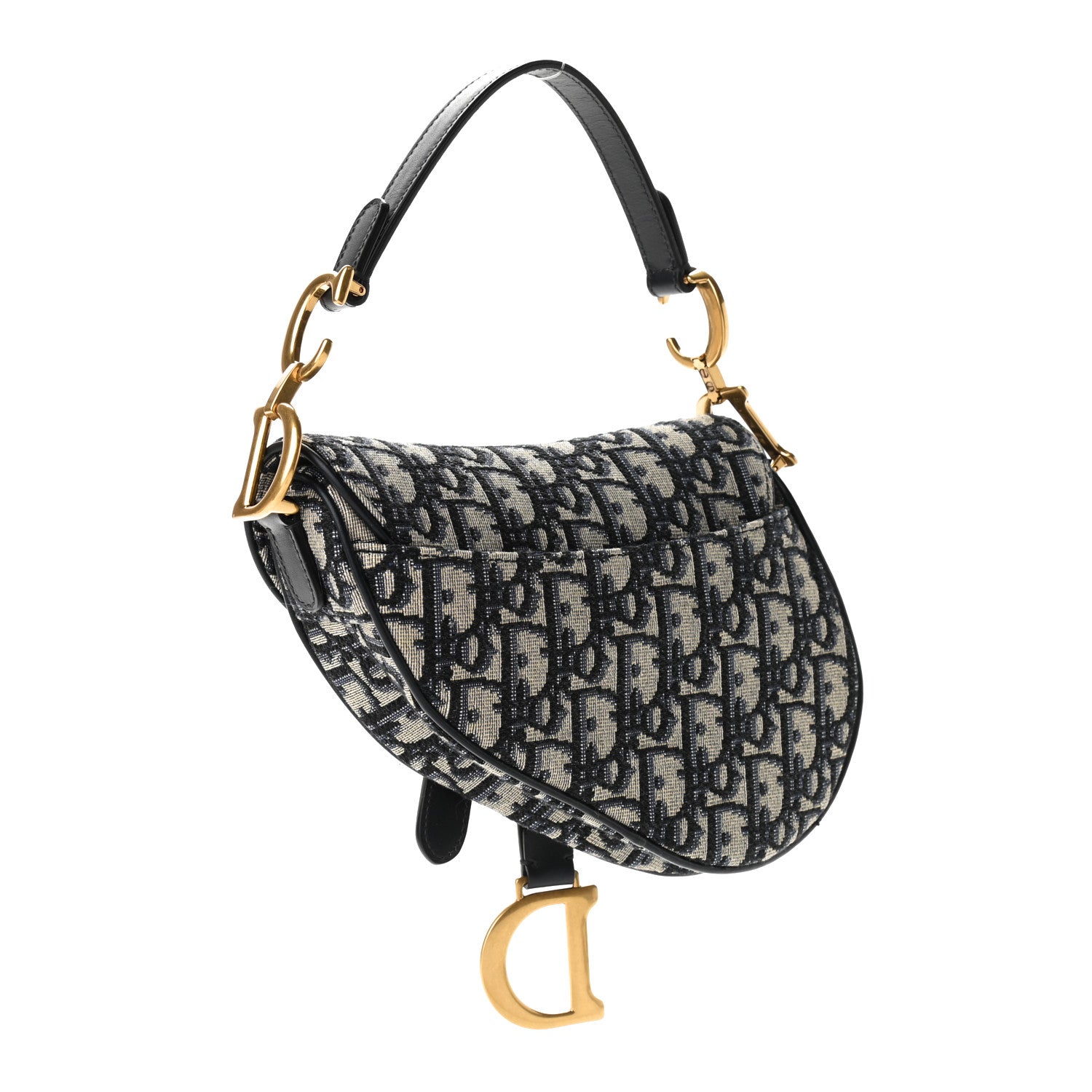 Christian Dior Oblique Mini Saddle Bag Blue 3 of 10