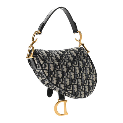 Christian Dior Oblique Mini Saddle Bag Blue 3 of 10