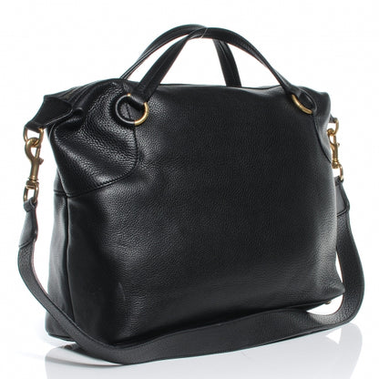 Gucci Leather Twill Top Handle Satchel Black 3 of 7