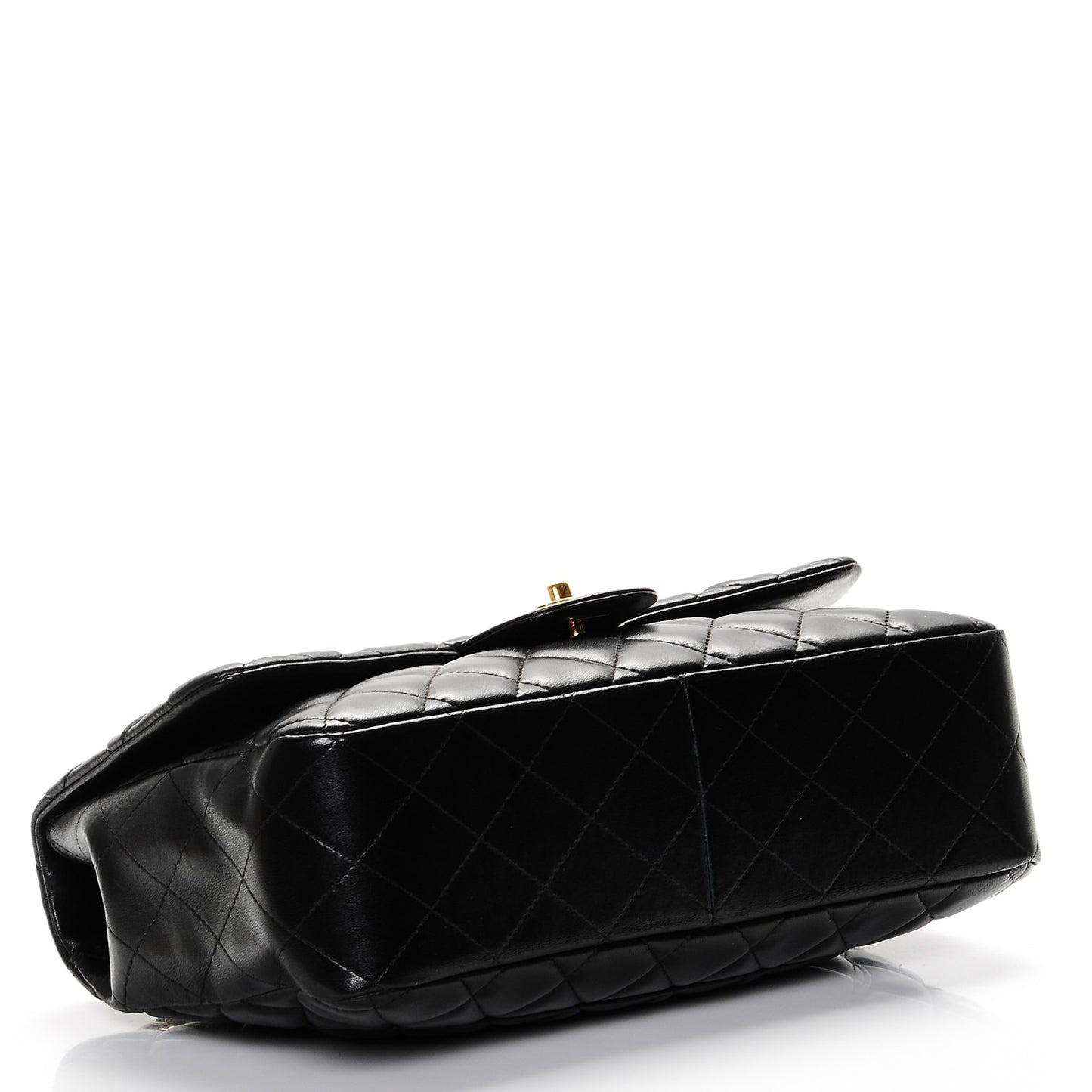 Lambskin Quilted Jumbo Single Flap Black
