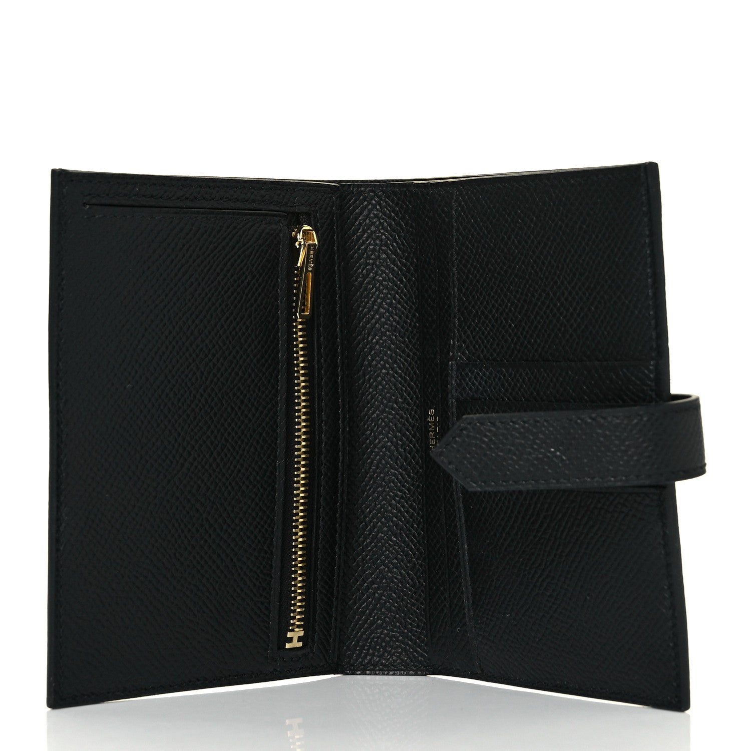 Hermes Epsom Bearn Compact Wallet Black 5 of 9