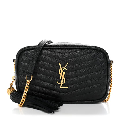 Saint Laurent Grain De Poudre Matelasse Monogram Mini Lou Camera Bag Black 1 of 10